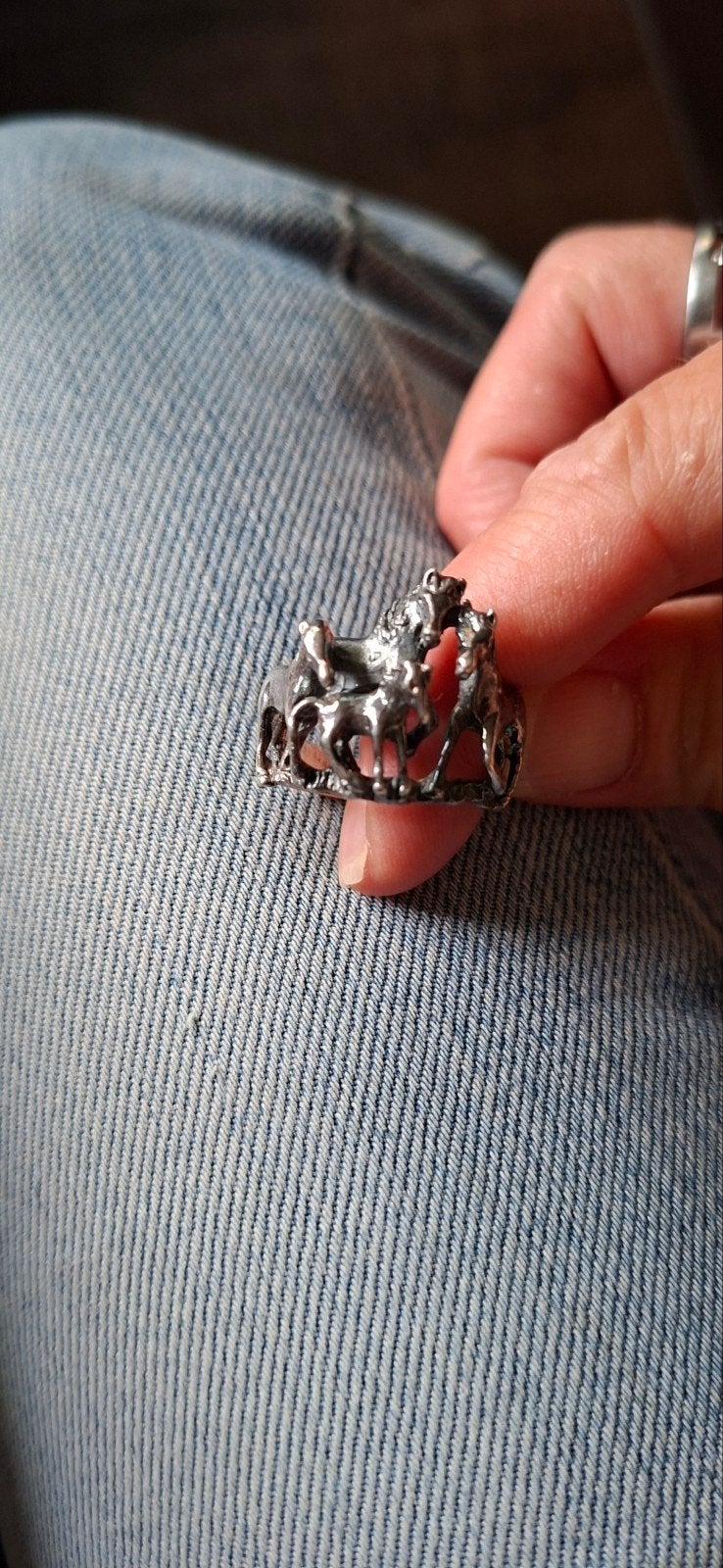 prachtige otto-sterling ring, Ophalen, Zwart, Zilver