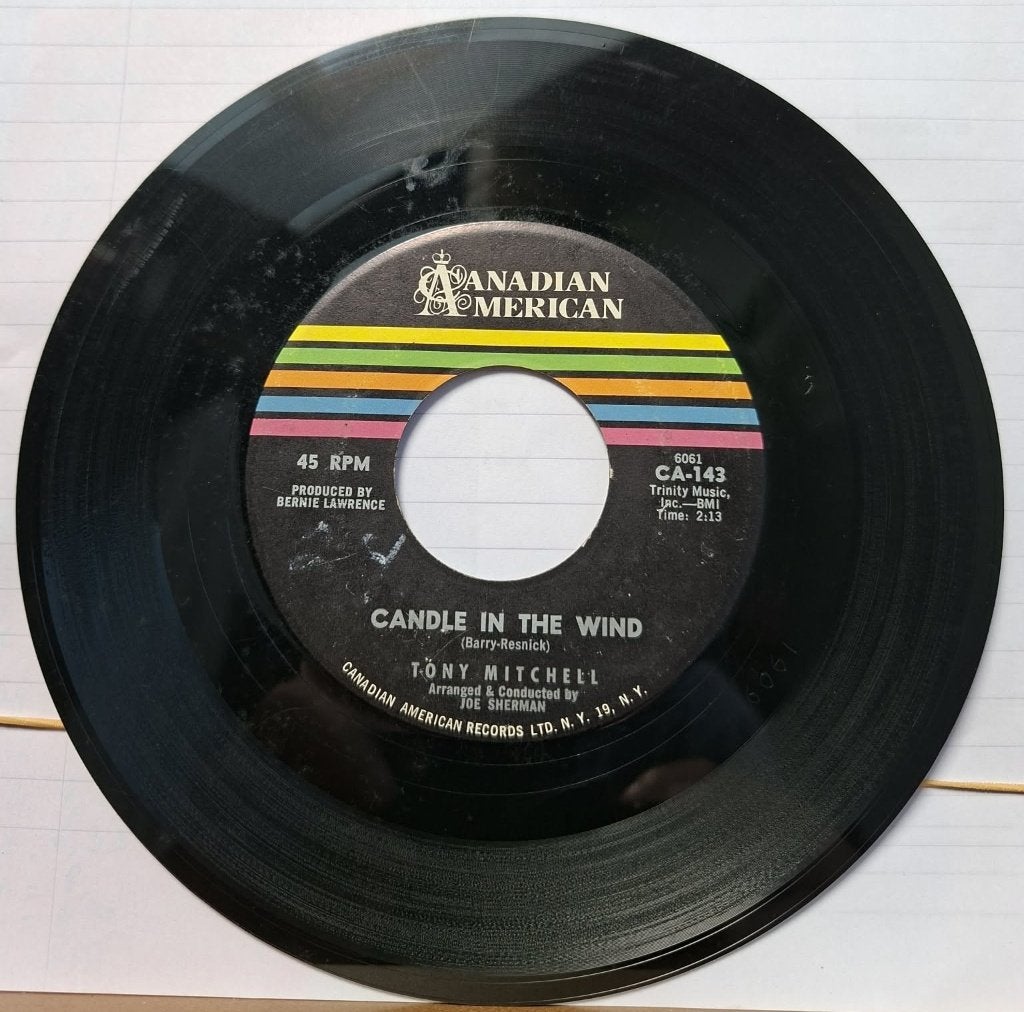 Popcorn Groove / Tony Mitchell - Candle In The Wind, Enlèvement ou Envoi, Pop, 7 inch, Utilisé