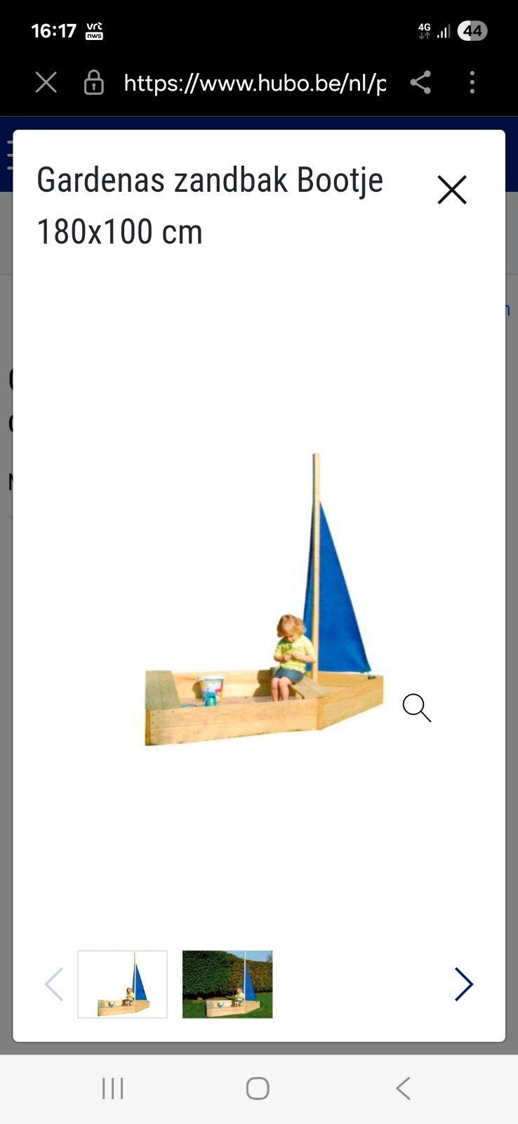 Nieuwe zandbak te koop, Ophalen