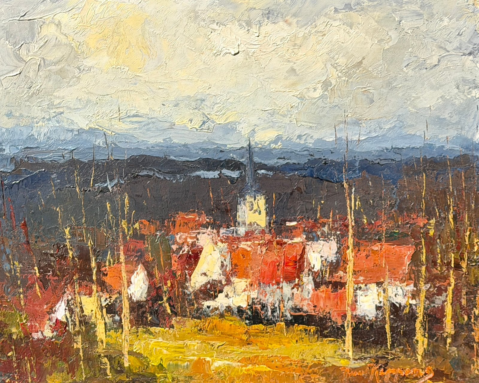 Schilderij Juul Keppens, Paysage, Enlèvement, Toile, Impressionniste
