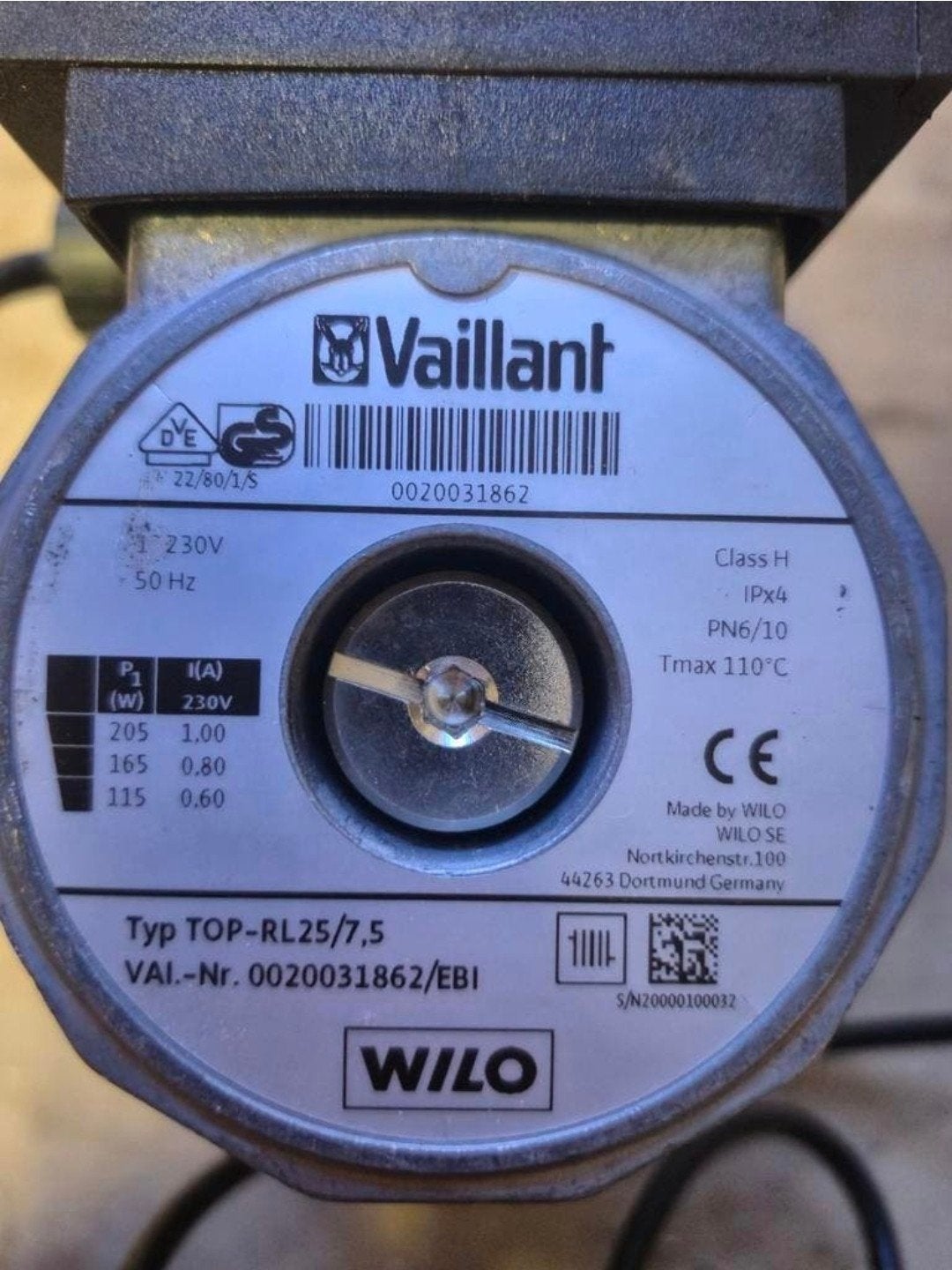 Wilo (Vaillant) TOP-RL 25/7,5, Ophalen, Gebruikt, Cv-ketel of Combi-ketel