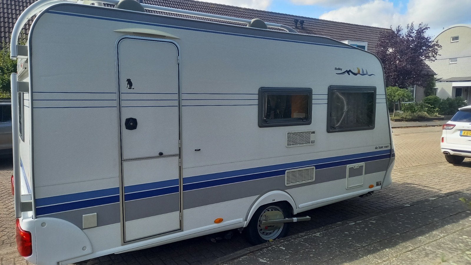 Hobby 440 UF 2004 met mover en tent, Caravanes & Camping, 4 à 5 mètres, Hobby, Particulier, Lit transversal