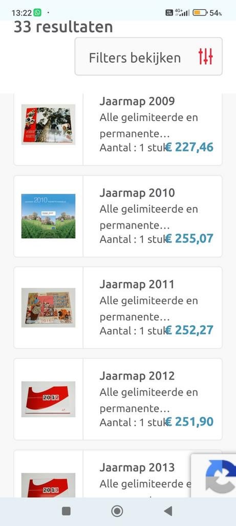 Jaarmap postzegels Bpost 2009-2010-2011-2012, Postzegels en Munten, Ophalen