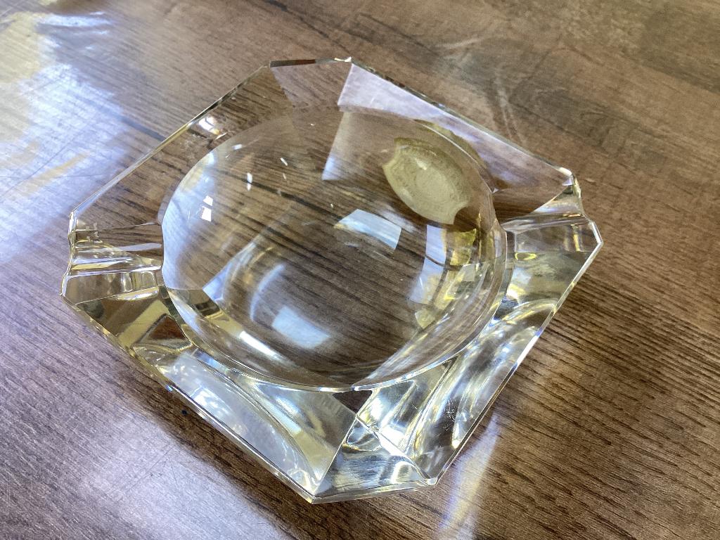 Cendrier cristal Val Saint Lambert(étiquette )11,5 cm, Antiquités & Art, Enlèvement