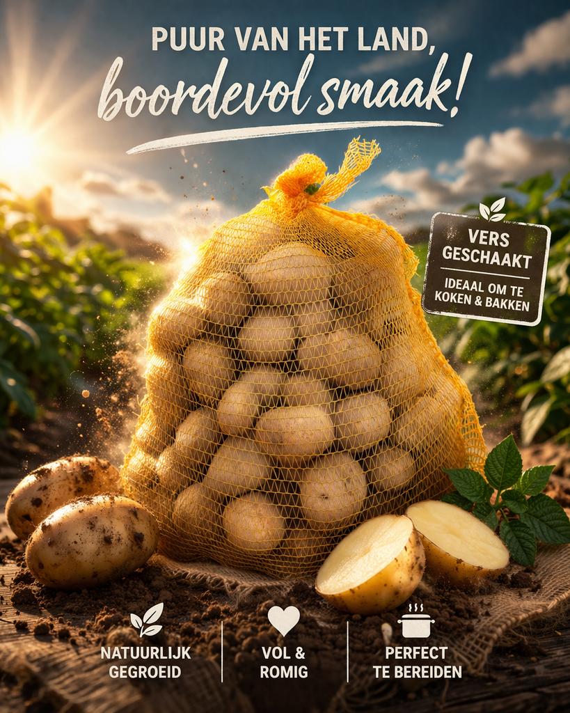 Verse aardappelen 20KG – €15 – Rechtstreeks van het land, Ophalen of Verzenden
