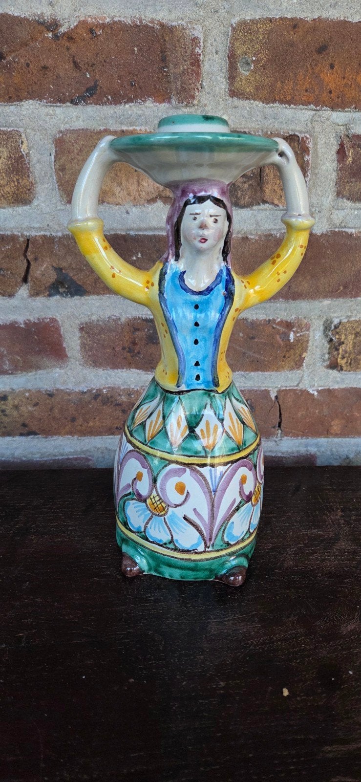 poupée chandelier en majolique italienne vintage, Enlèvement ou Envoi