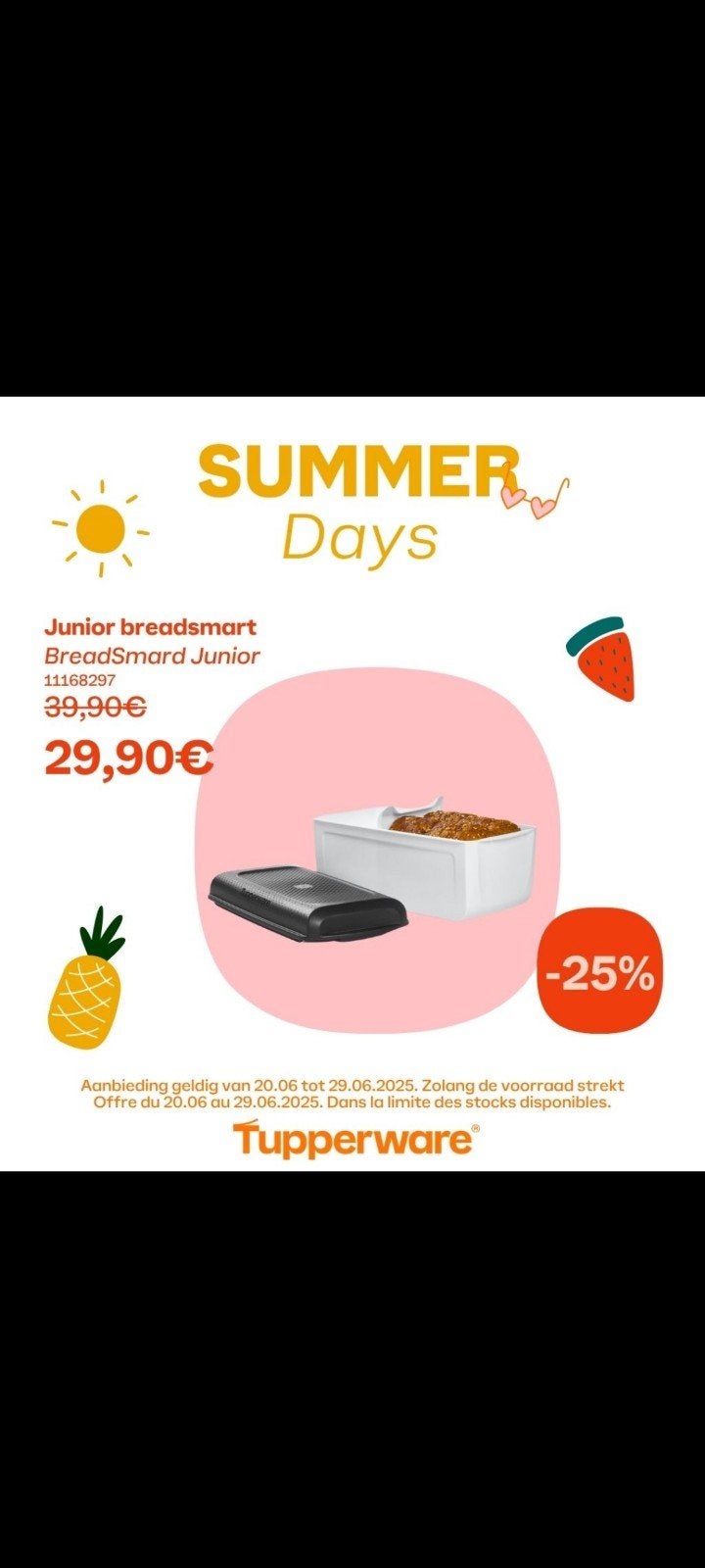 nieuwe junior breadsmart van tupperware, Enlèvement ou Envoi, Neuf