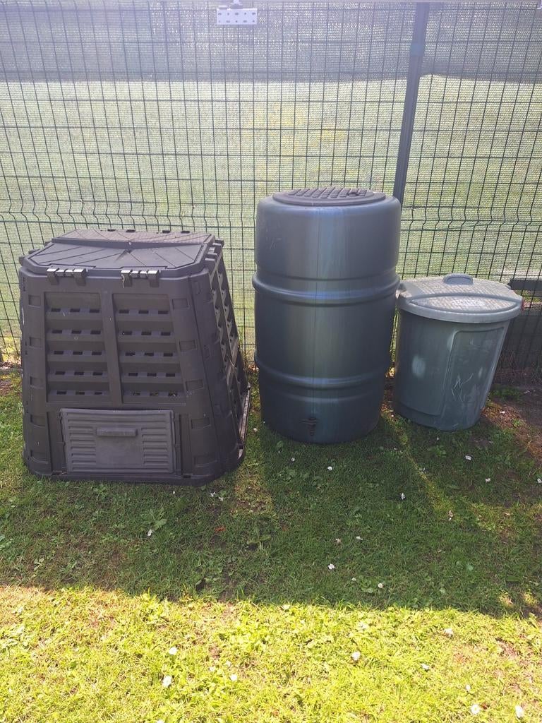 Regenton   compostbak  ton tuinafval  alle drie samen, Tuin en Terras, Ophalen