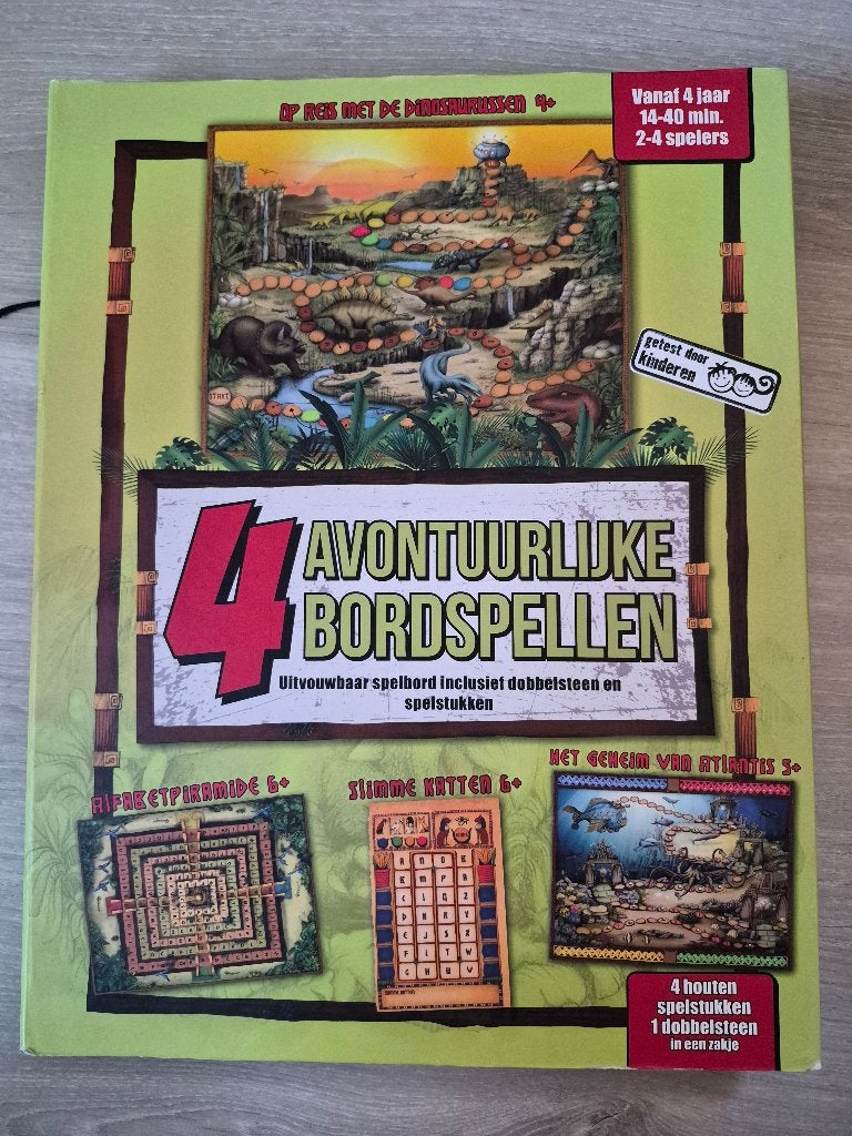 4 avontuurlijke bordspellen, Kinderen en Baby's, Speelgoed | Overig, Jongen of Meisje, Ophalen of Verzenden
