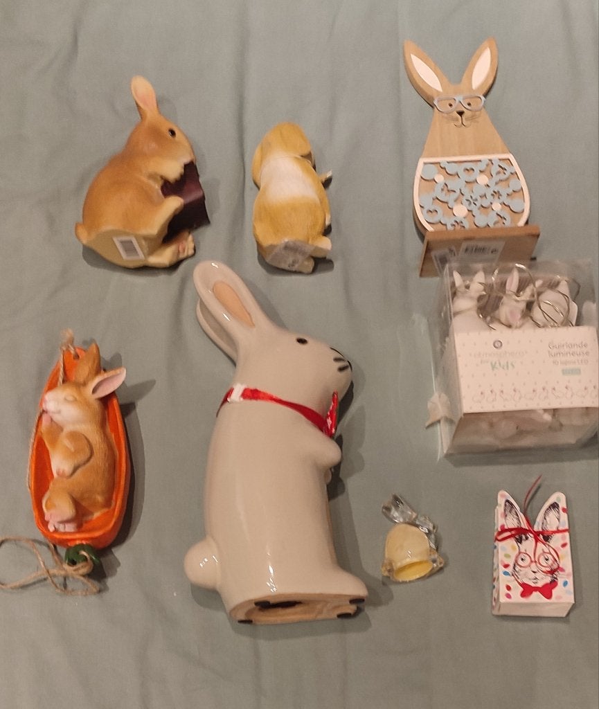 Set van 8 decoratieve konijnen, Verzamelen, Verzenden, Gebruikt, Dier
