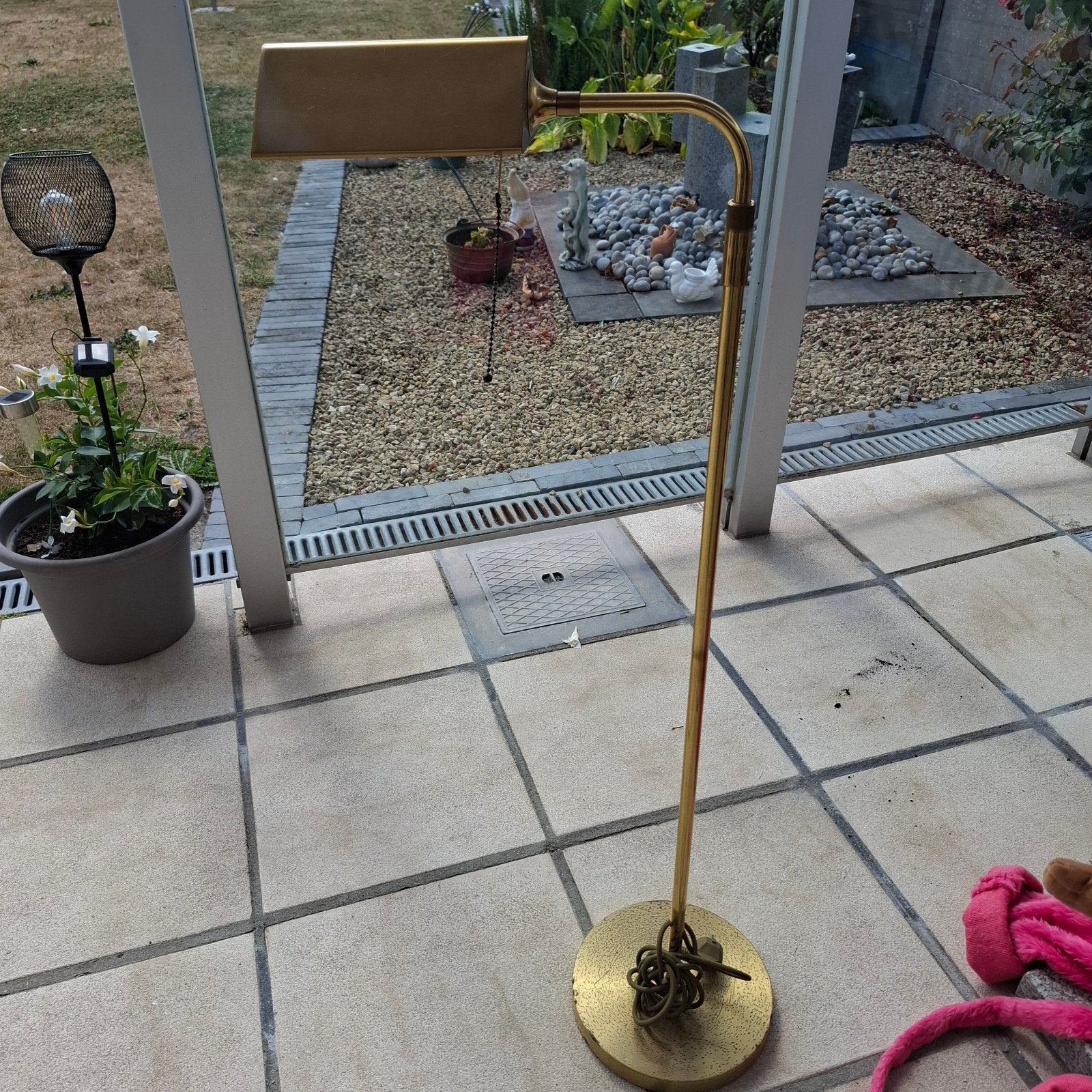 Vintage Duitse KW messing leeslamp / vloerlamp – jaren 70 –, Huis en Inrichting, Lampen | Vloerlampen, Ophalen