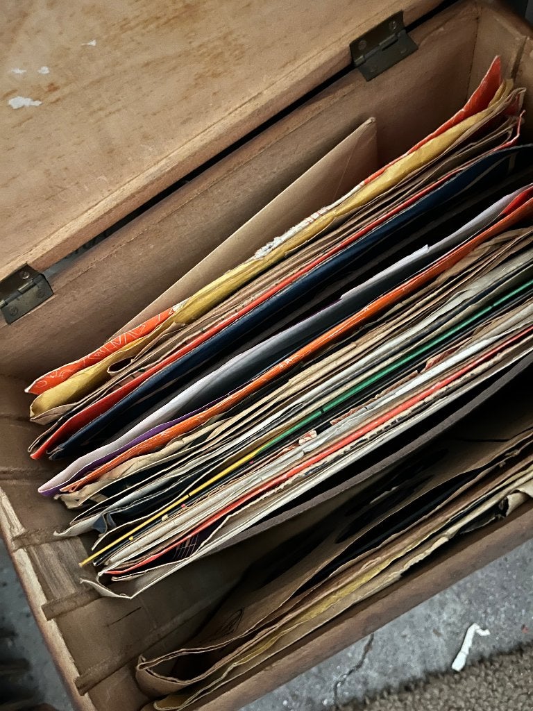 Doos oude vinyls, Cd's en Dvd's, Ophalen, Gebruikt