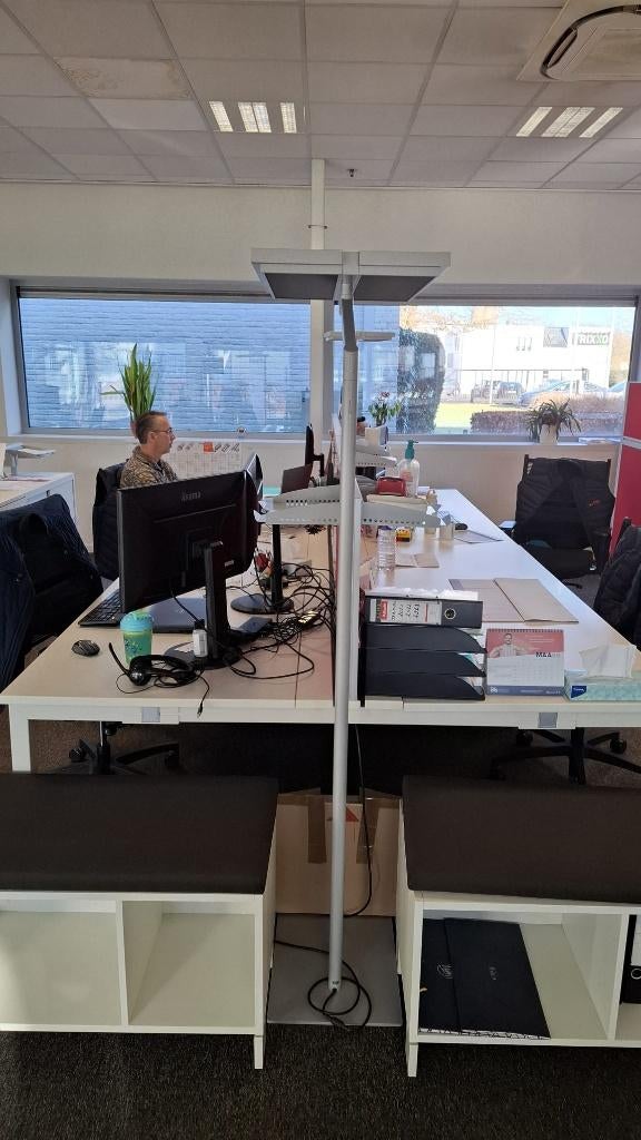 bureau voor 4 personen, Werkplek, Ophalen, Gebruikt, Bureau