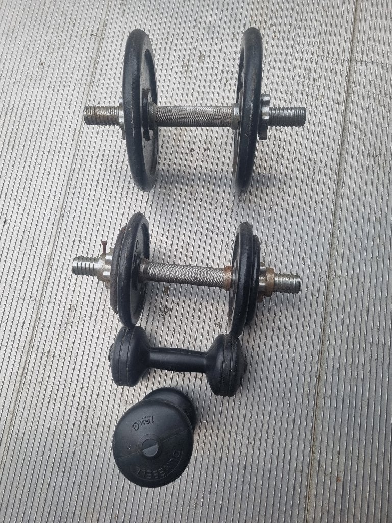 Halterset verschillende gewichten, Sport en Fitness, Ophalen of Verzenden, Gebruikt, Armen, Halterset