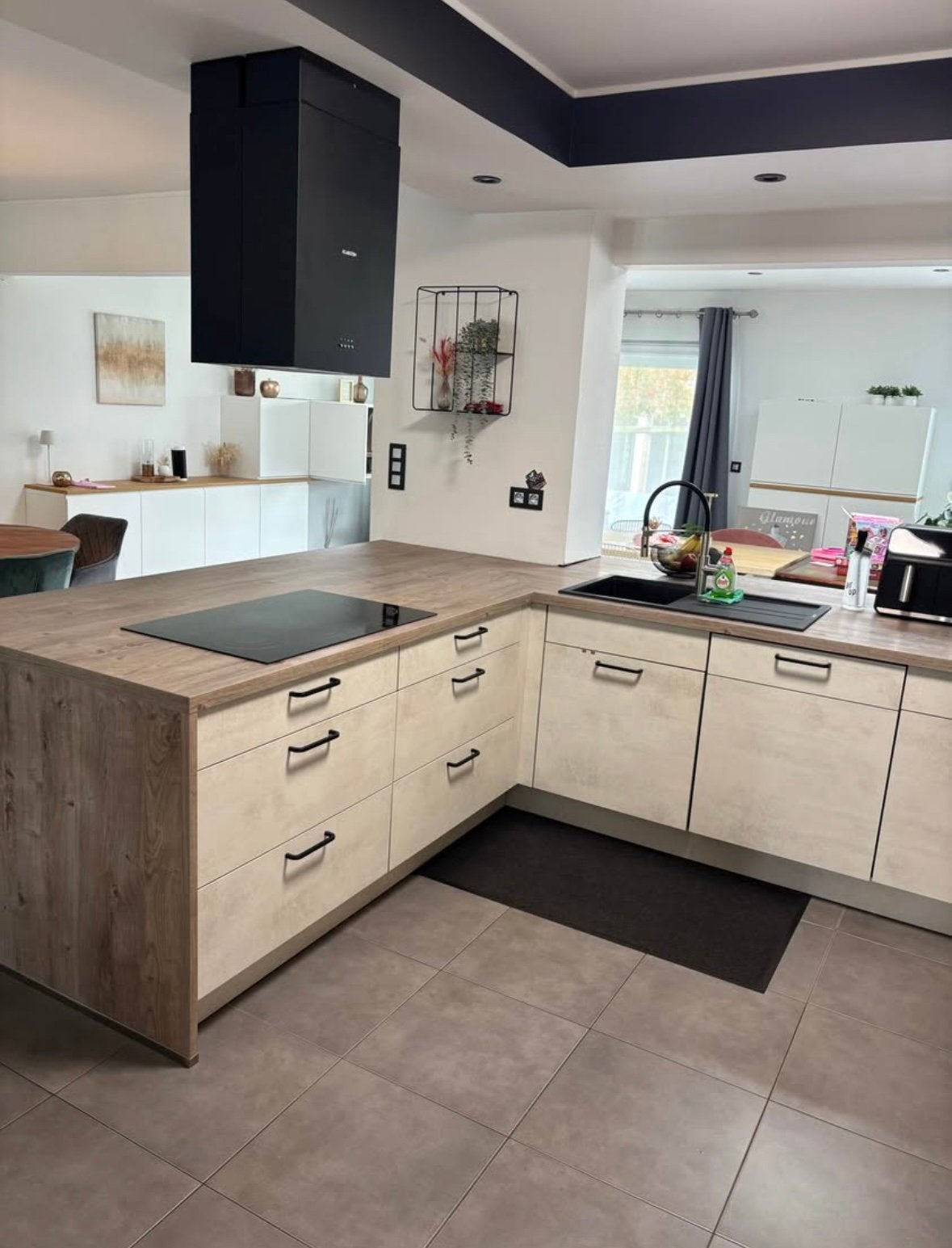 Cuisine équipée complète en excellent etat., Huis en Inrichting, Ophalen, Wit, Hoekkeuken, Zo goed als nieuw