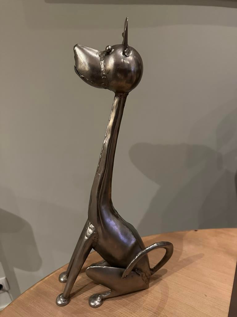 Metalen hond beeld 45 cm hoog - Uniek design, Ophalen of Verzenden