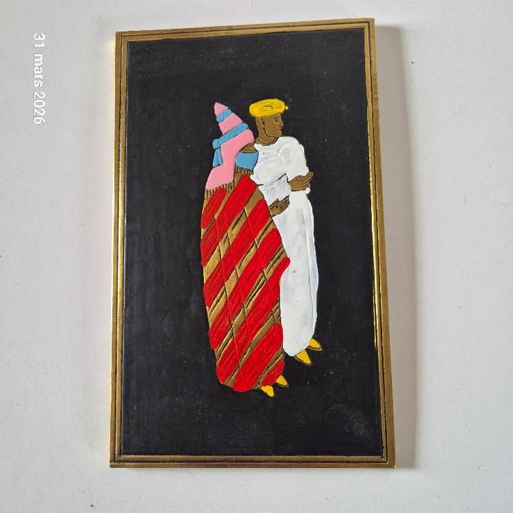 Klein Marokkaans kunstschilderij, in metaal met reliëf, Verzenden, Koper