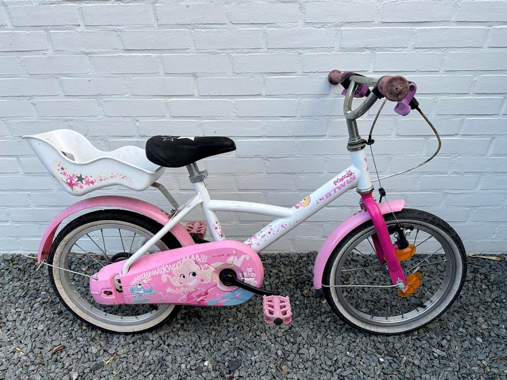 Meisjesfiets 16 inch, Fietsen en Brommers, Fietsen | Kinderfietsjes, Ophalen, Gebruikt, Velgrem, 16 tot 20 inch