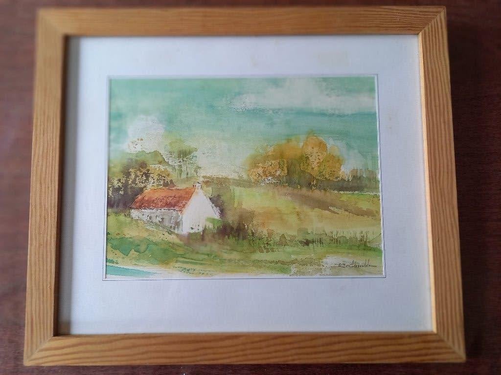 Aquarel landschap, Antiquités & Art, Art | Peinture | Classique, Aquarelle, Paysage, Enlèvement, Impressionniste