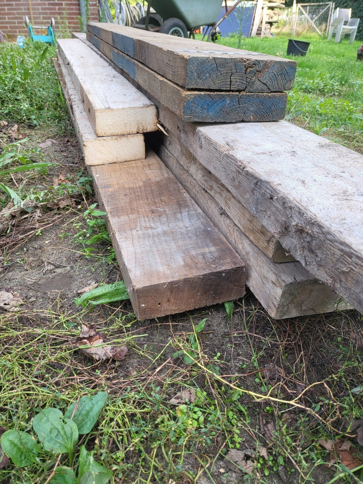 8 balken hout gebruikt, Doe-het-zelf en Bouw, Ophalen