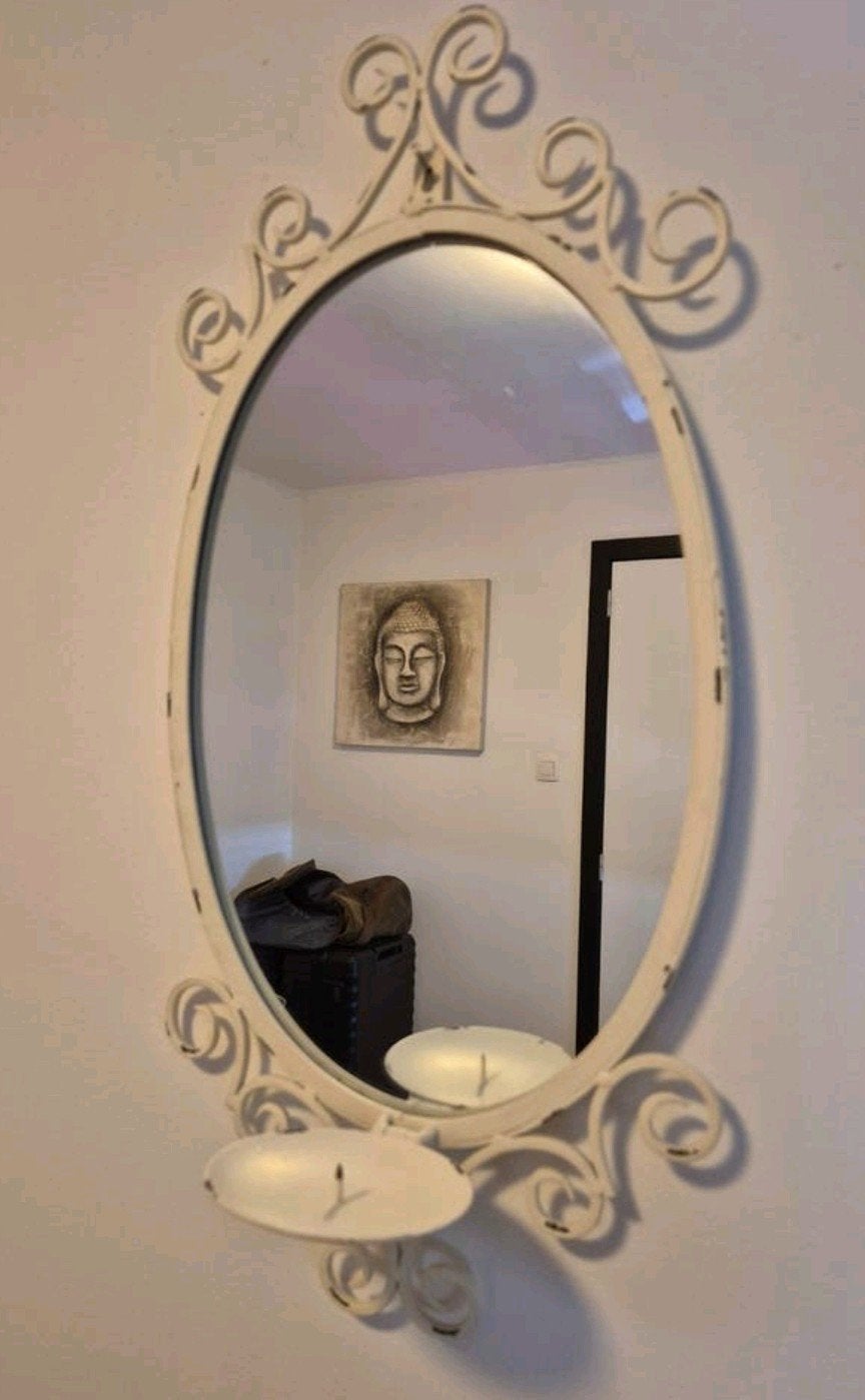 miroir mural vintage avec bougeoir de 1950, Maison & Meubles, Enlèvement ou Envoi