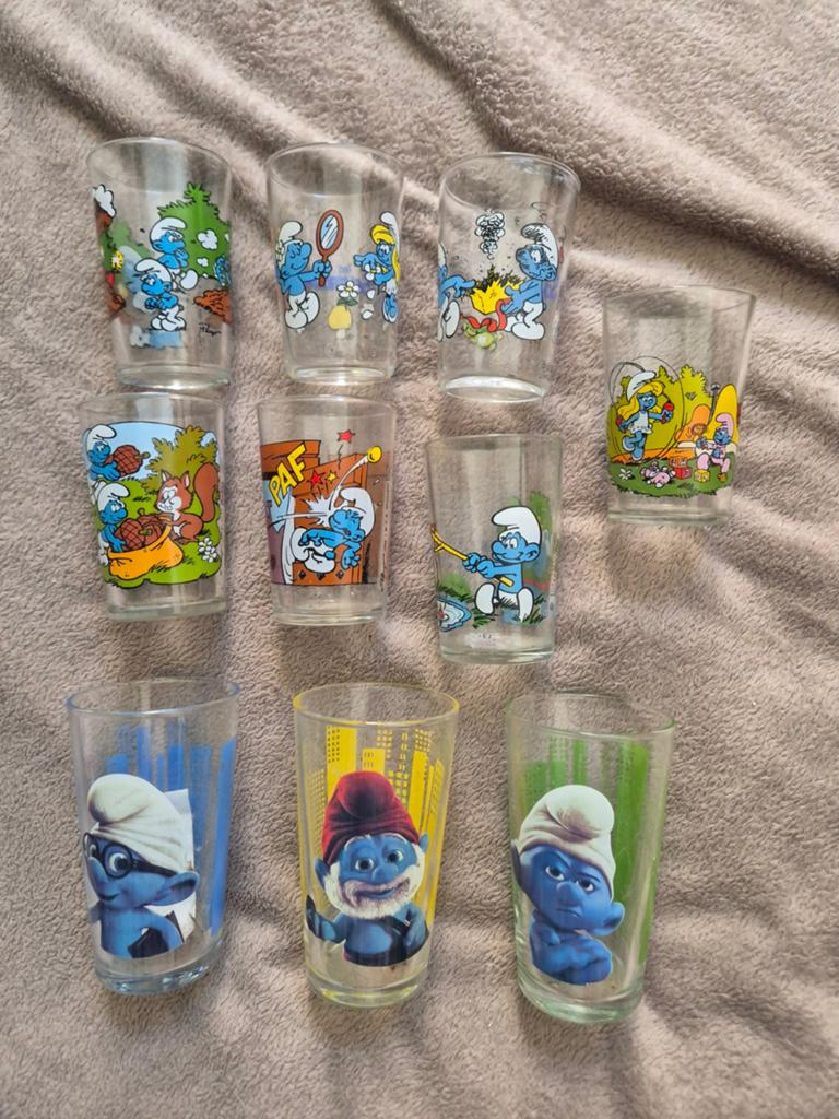 11 glazen smurfen, Verzamelen, Ophalen of Verzenden