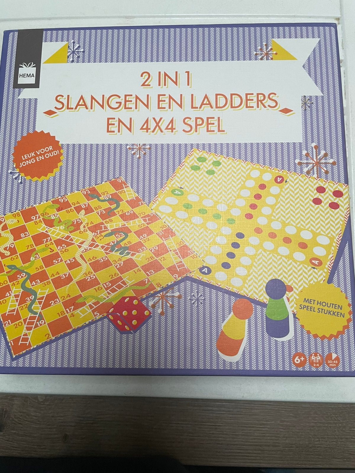 Slangen en ladders / Mens erger je niet, Drie of vier spelers, Ophalen, Zo goed als nieuw