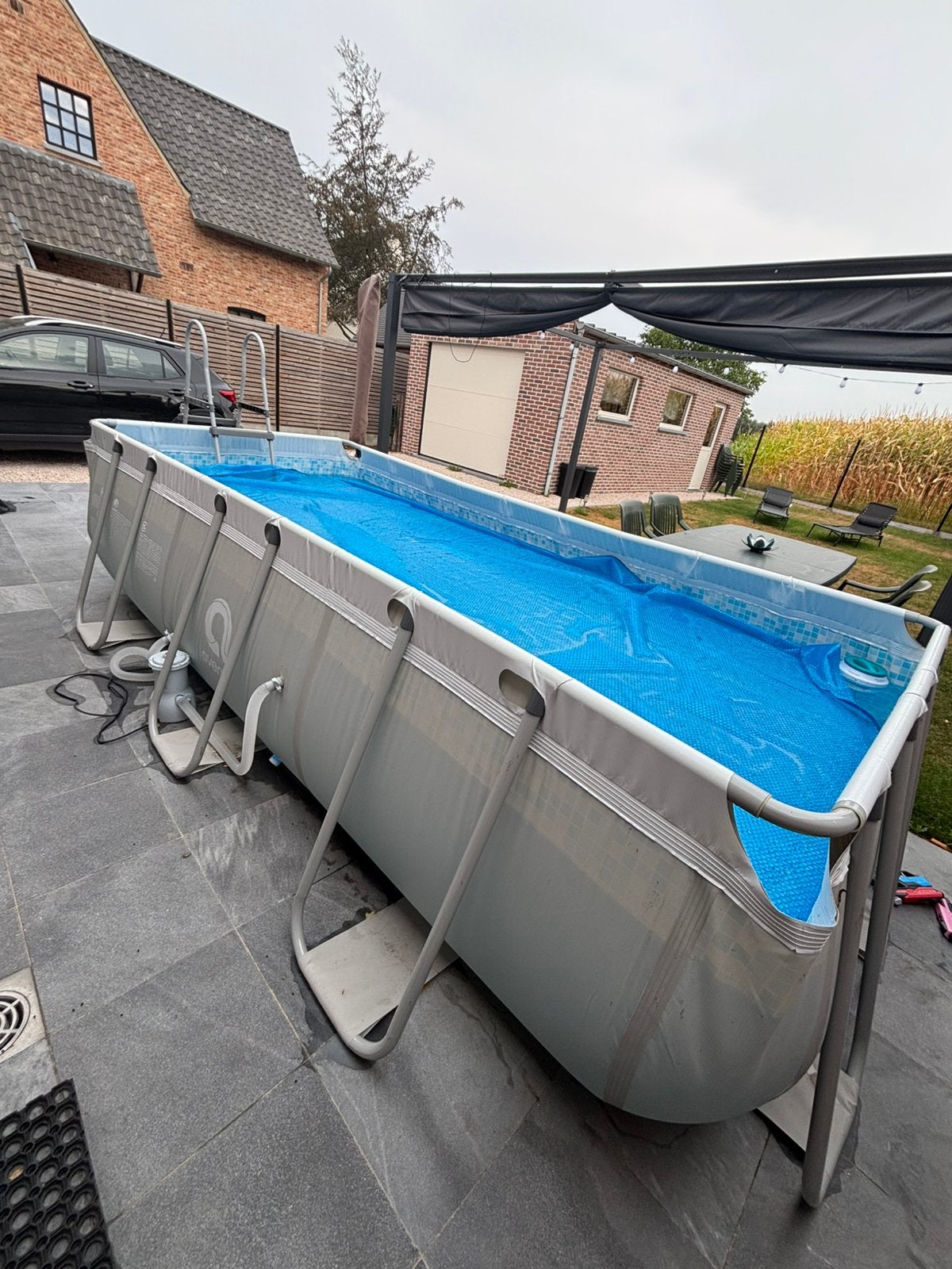 Zwembad 400x200 met standaard pomp en toebehoren, Tuin en Terras, Ophalen, Zo goed als nieuw