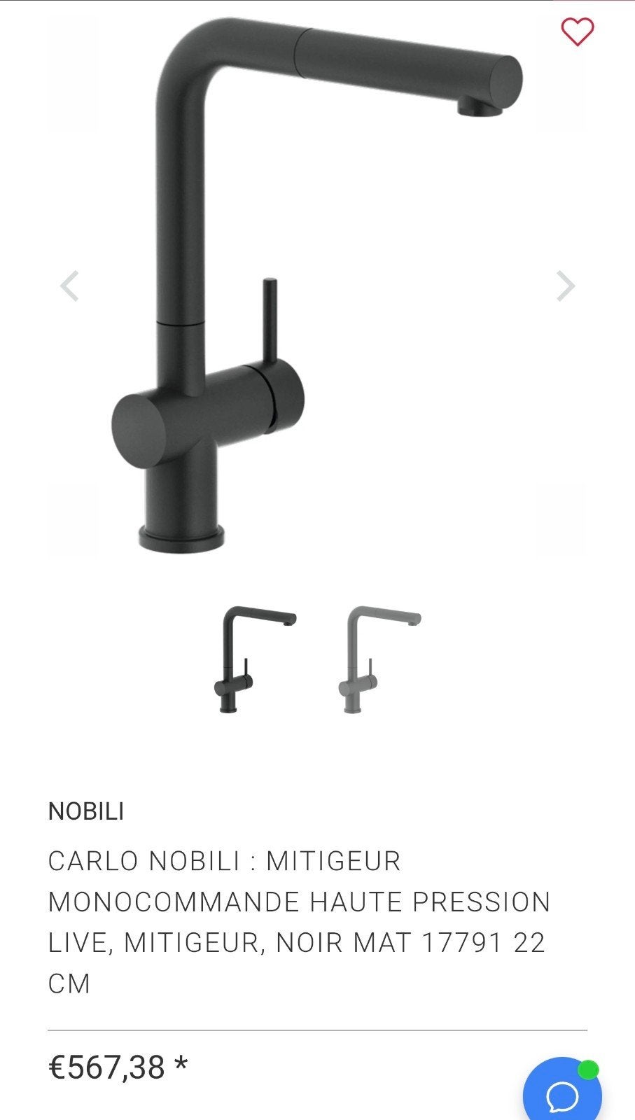 NOBILI Matt Black keukendesignmixer NIEUW VERPAKT, Ophalen, Nieuw, Overige typen