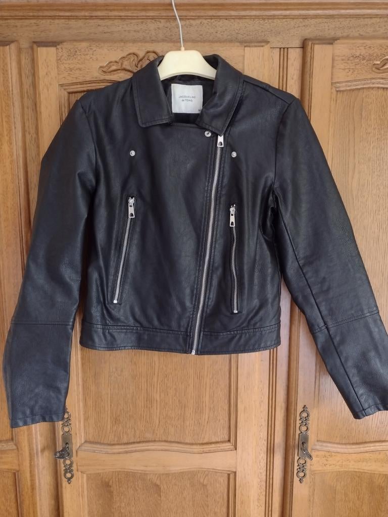 Zwarte leren jas van JDY., Kleding | Dames, Ophalen, Maat 36 (S)