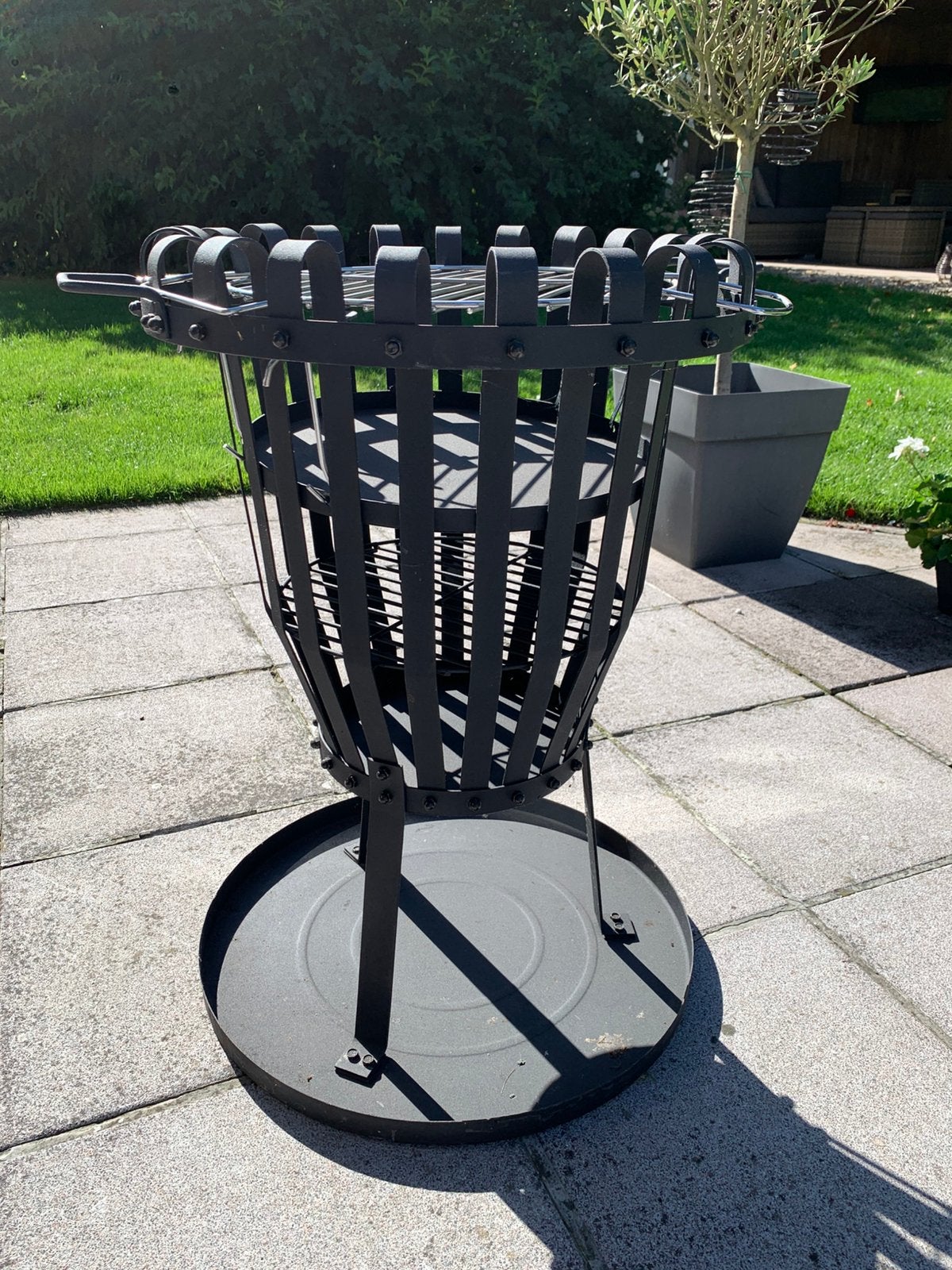 Vuurkorf met BBQ voorziening, Jardin & Terrasse, Paniers de feu, Enlèvement, Comme neuf, Foyer