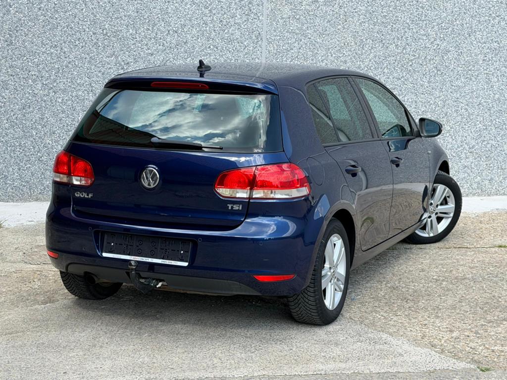 Volkswagen Golf 6 1.2 TSI essence MATCH 2012 GARANTIE 1 an, Auto's, Bluetooth, Euro 5, Zwart, Blauw