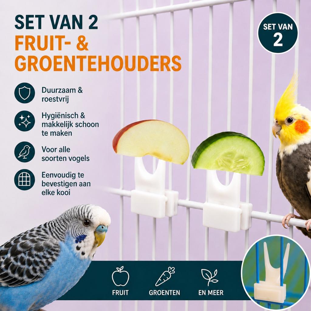 Fruit en groenten Houder ( 2 stuks ), Dieren en Toebehoren, Vogels | Toebehoren, Ophalen