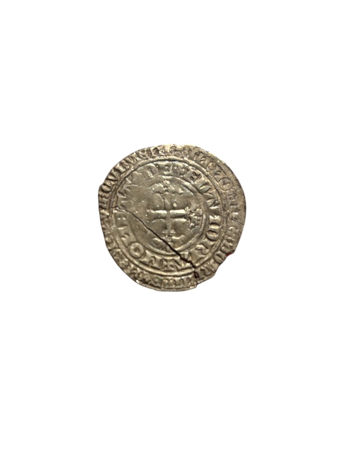 Middeleeuwse munt - dubbele botdrager Lodewijk van Male, Postzegels en Munten, Ophalen of Verzenden, België, Zilver