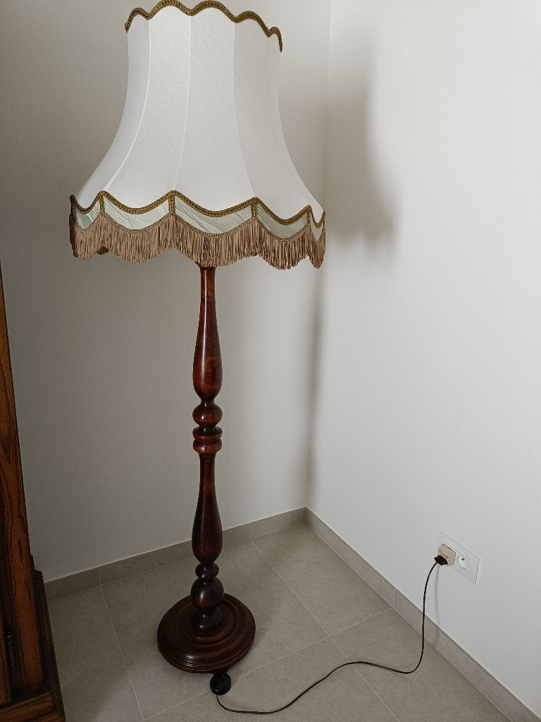 Lampadaire, Maison & Meubles, Enlèvement, Comme neuf, Bois, E27 (grand)