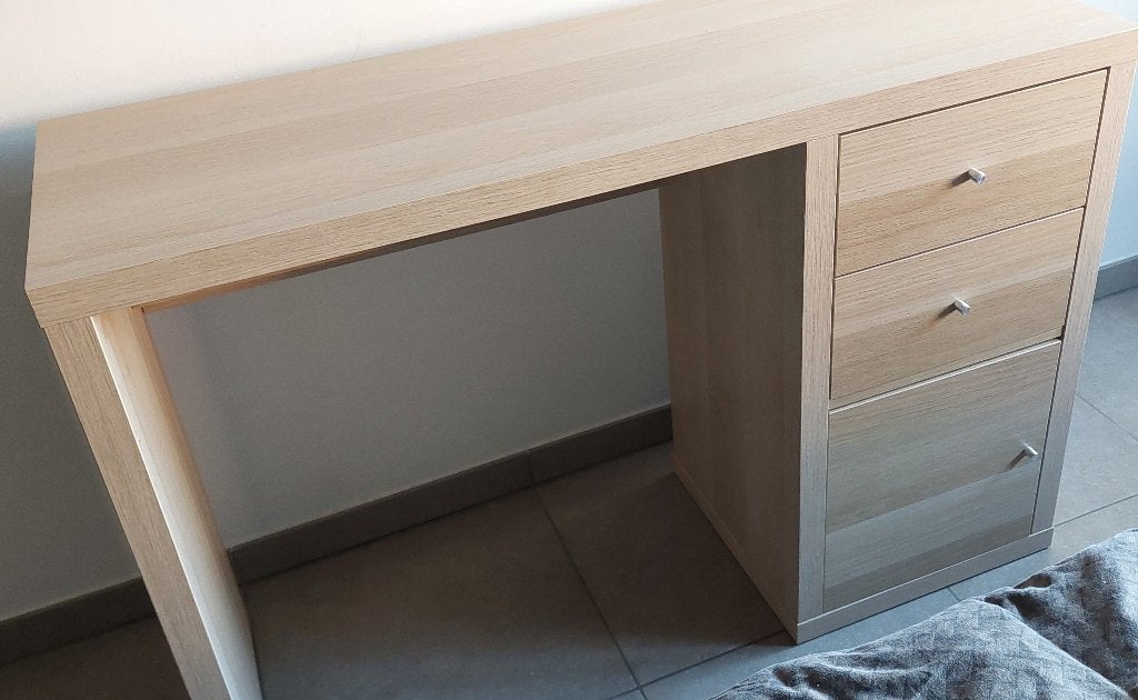 bureau licht eik fineerplaat, Ophalen, Spaanplaat of MDF, Nieuw, Overige merken
