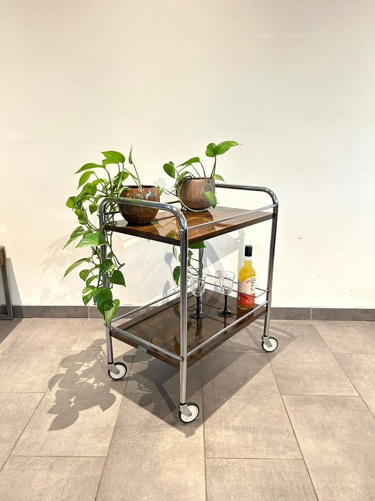 Vintage trolley/serveerwagen/plantentafel, Huis en Inrichting, Tafels | Bijzettafels, Ophalen, Gebruikt