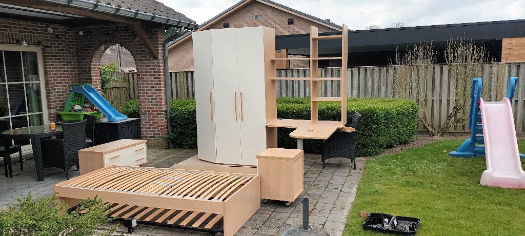 Degelijke, moderne, complete slaapkamer, Huis en Inrichting, Ophalen, Zo goed als nieuw, Eenpersoons, Modern, tijdloos