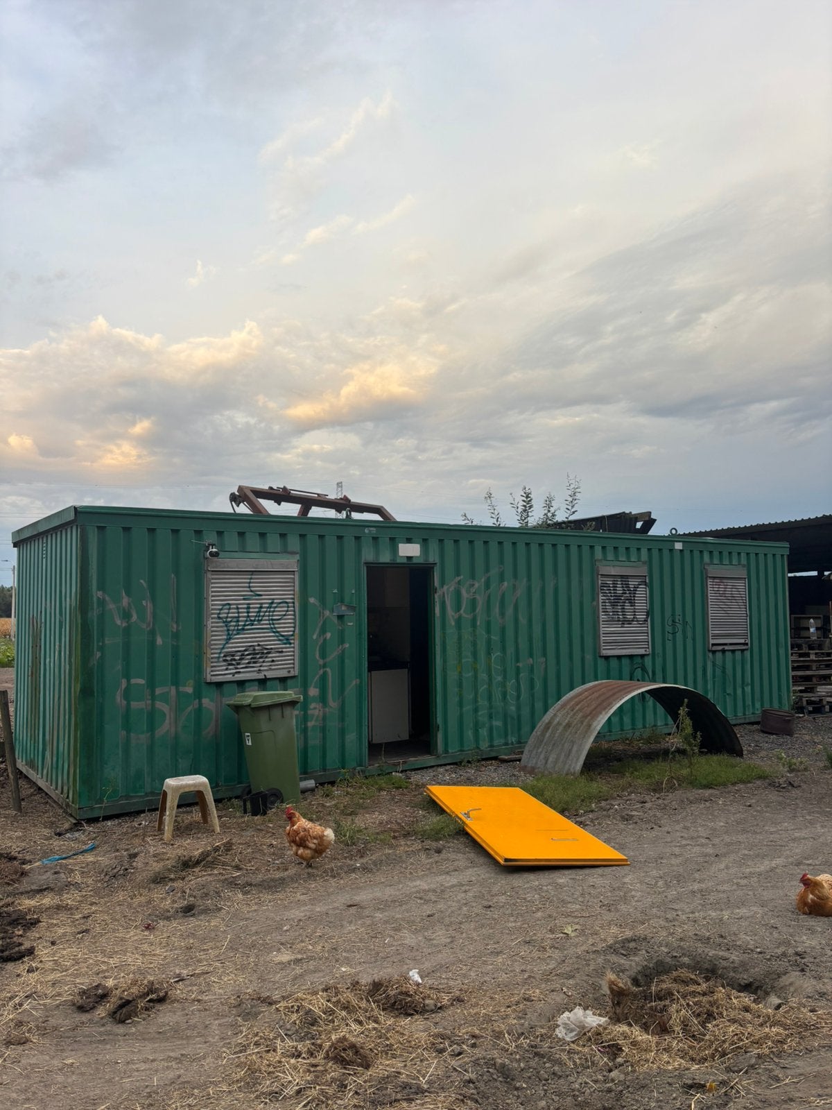 Container 10 x 3 m, Ophalen
