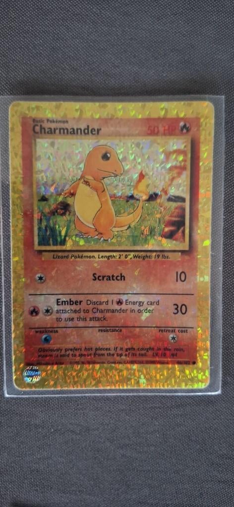 Charmander 46/102 Base Set HOLO, Ophalen of Verzenden, Nieuw, Losse kaart, Foil