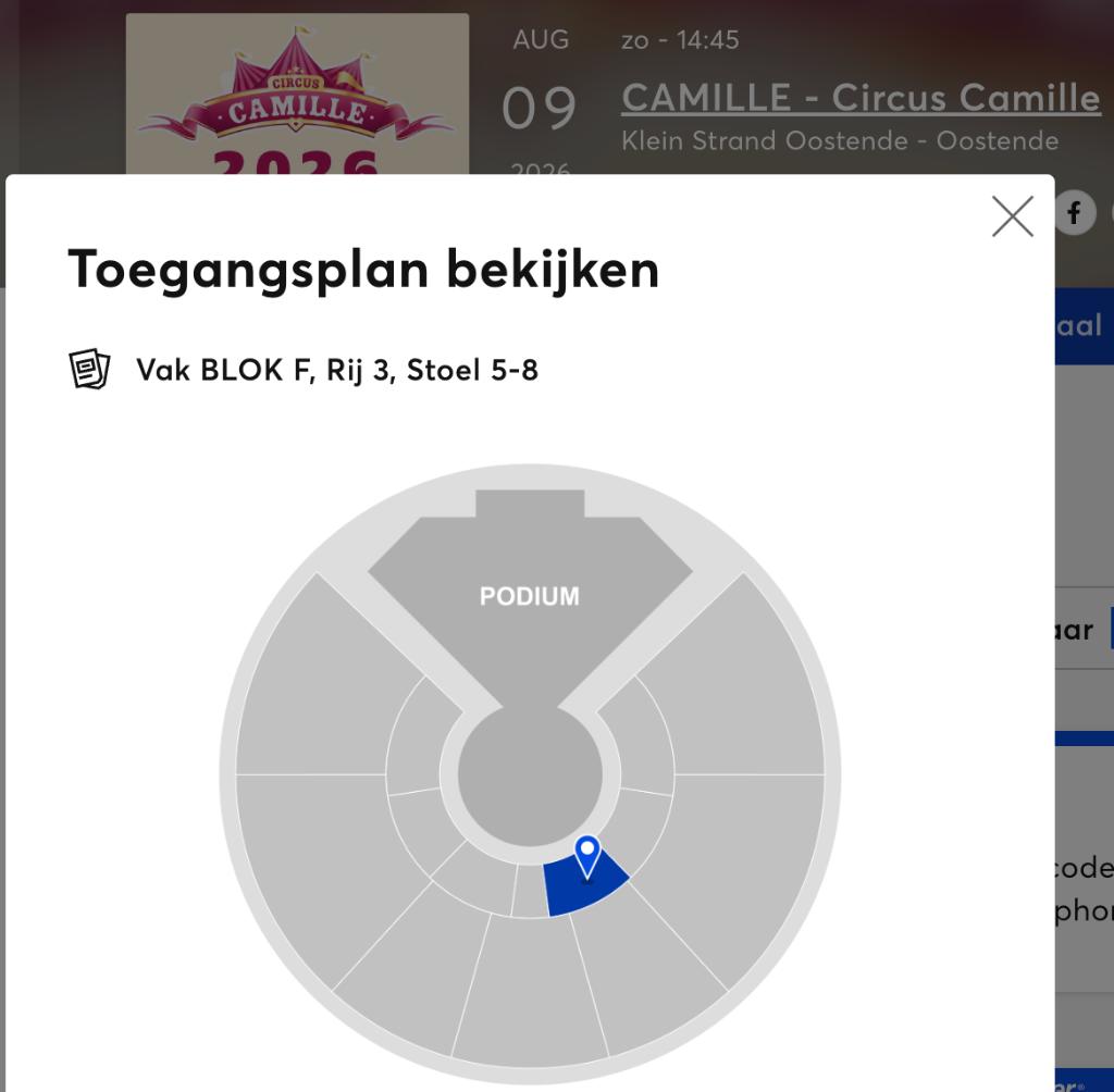 4 Tickets Circus Camille 2026 - 9 AUG - 14:45, Tickets & Billets, Événements & Festivals, Trois personnes ou plus