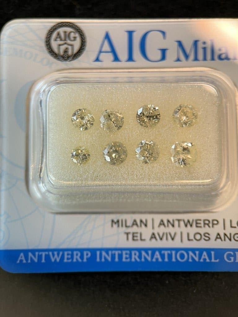 8 excellent ronde brillianten 1.59 carat (1425), Enlèvement ou Envoi, Neuf