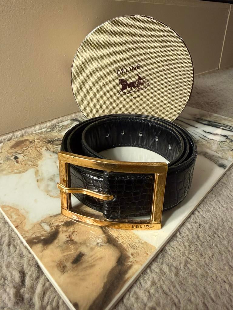 Ceinture Vintage CELINE, cuir Crocco , boucle or 18k, Vêtements | Hommes, Ceintures, Cuir véritable, Enlèvement ou Envoi, Moins de 95 cm