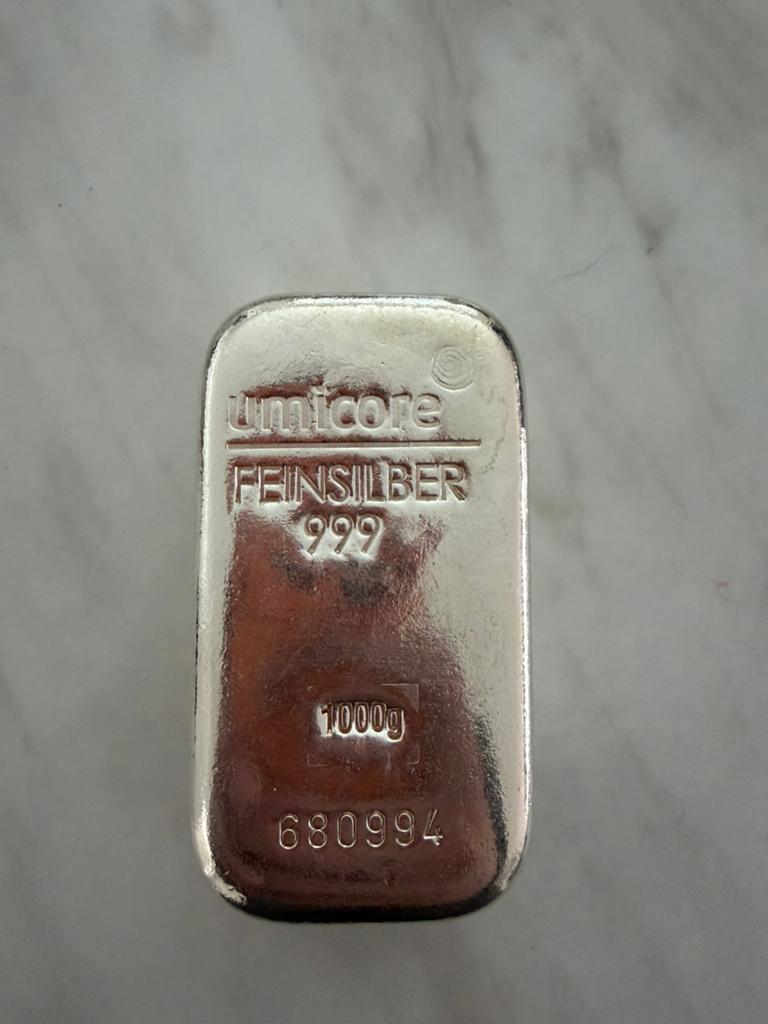 1kg Zilver baar Umicore, Postzegels en Munten, Edelmetalen en Baren, Ophalen of Verzenden, Zilver
