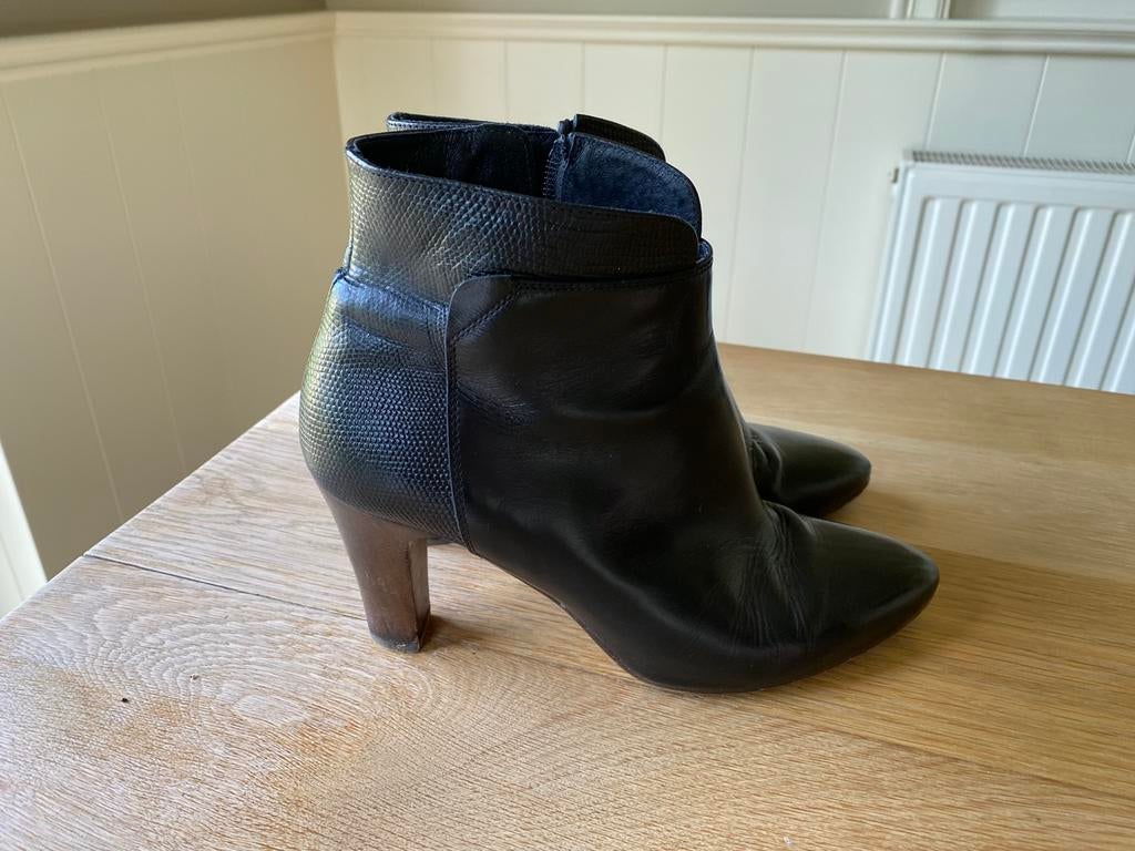 Enkellaarsje zwart leer, Kleding | Dames, Ophalen, Zwart, Lage of Enkellaarzen, Gedragen