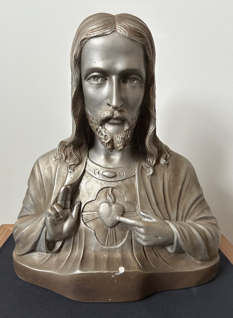 Superbe buste en forme de cœur sacré, 38,50 cm, en plâtre, Enlèvement ou Envoi