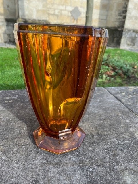 VAAS STOLZLE HERMANOVA HUT BOHEEMS TSJECHISCH ART DECO BRUIN, Antiek en Kunst, Ophalen of Verzenden