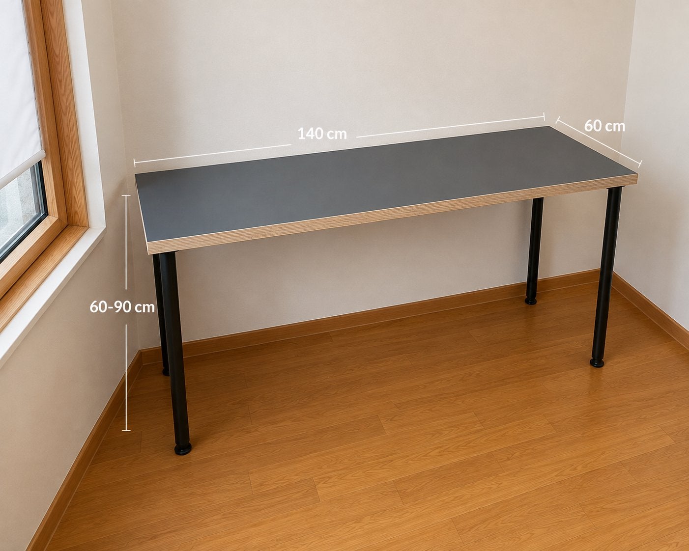 Table / bureau IKEA LAGKAPTEN + pieds OLOV réglables, Enlèvement, Comme neuf