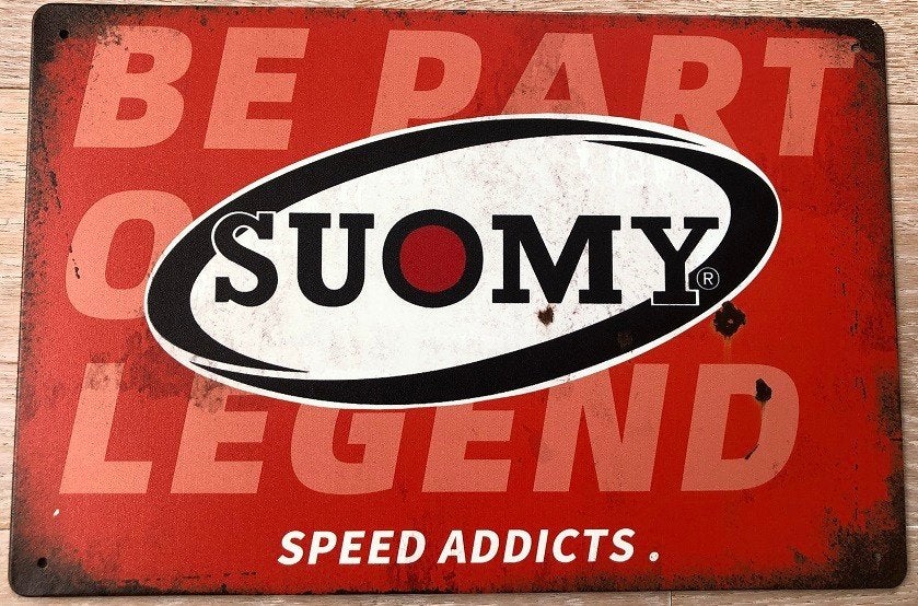 Metalen SUOMY vintage look wandplaat - 20x30cm, Ophalen of Verzenden, Nieuw, Reclamebord