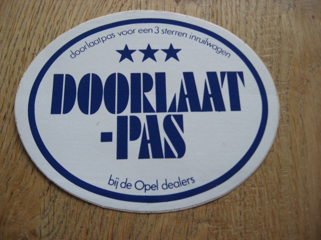 Opel Dealers Doorlaat-Pas Vintage Sticker, Enlèvement ou Envoi, Neuf, Voiture ou Moto